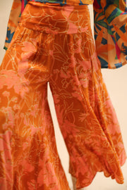 WIDE LEG SILK PANTS RUBY - sustainably made MOMO NEW YORK sustainable clothing, new slow fashion