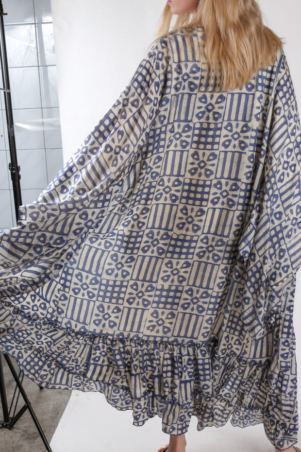 XL SILK KIMONO ADELLA - sustainably made MOMO NEW YORK sustainable clothing, slow fashion