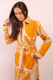 YELLOW SUZANI COAT ANINO - sustainably made MOMO NEW YORK sustainable clothing, Coat slow fashion