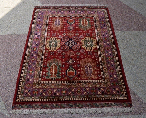 5.11 x 3.8 Ft, Collector piece Vintage Afghan Rug, Medium Sarooq Bukhara Rug, Medium Oriental rug, - sustainably made MOMO NEW YORK sustainable clothing, rug slow fashion