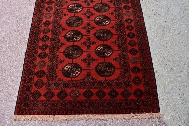 6.8 x 3.4 Ft ,Vintage Afghan Turkmen waziri Area Rug, Handmade Bokhara Pattern 100% Wool Antique Turkoman Oriental Rug - sustainably made MOMO NEW YORK sustainable clothing, rug slow fashion