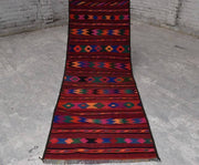 9.0 x 3.4 Ft, Gorgeous vintage handmade afghan Hallway long kilim runner rug, Tribal rug runner, Vintage rug, Turkmen rug, Afghan runner - sustainably made MOMO NEW YORK sustainable clothing, rug slow fashion