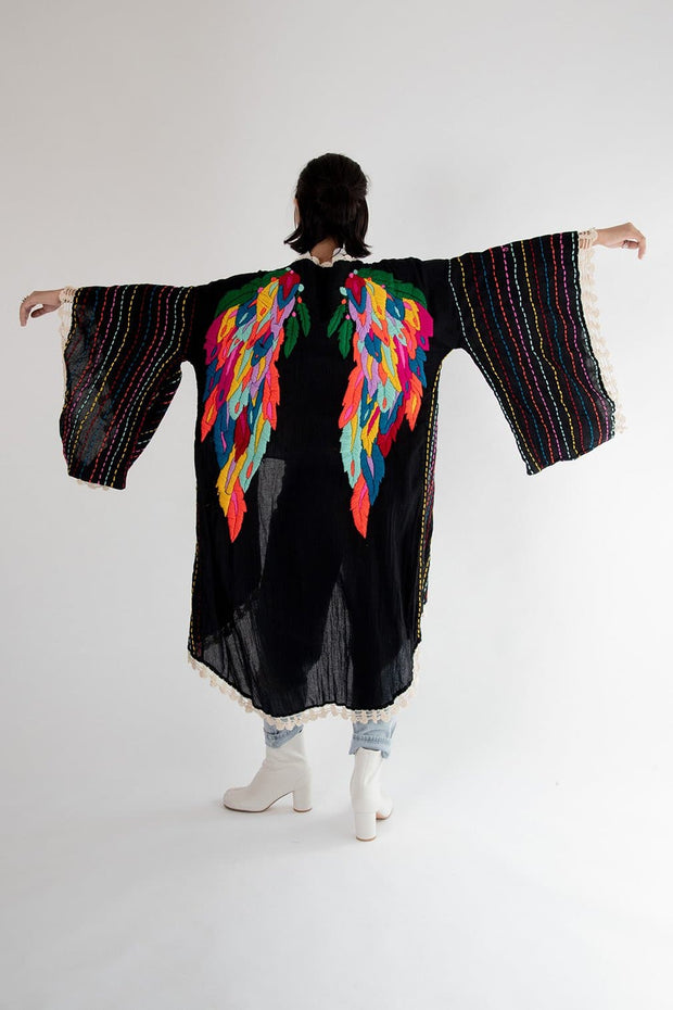 Kaftan Kimono Bila White - sustainably made MOMO NEW YORK sustainable clothing, Boho Chic slow fashion