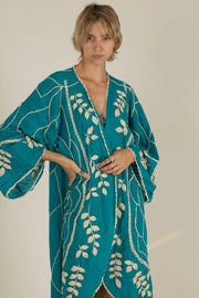 ACHELOUS OCEAN EMBROIDERED KIMONO - sustainably made MOMO NEW YORK sustainable clothing, Kimono slow fashion