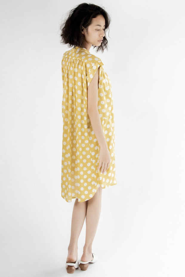 Amanda Modal Silk Polka Dot Dress - sustainably made MOMO NEW YORK sustainable clothing, cotton slow fashion