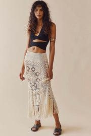 ANNABELLE CROCHET SKIRT - sustainably made MOMO NEW YORK sustainable clothing, resort2023 slow fashion