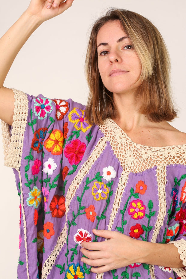 BELLA FLOR CROCHET KAFTAN - sustainably made MOMO NEW YORK sustainable clothing, kaftan slow fashion