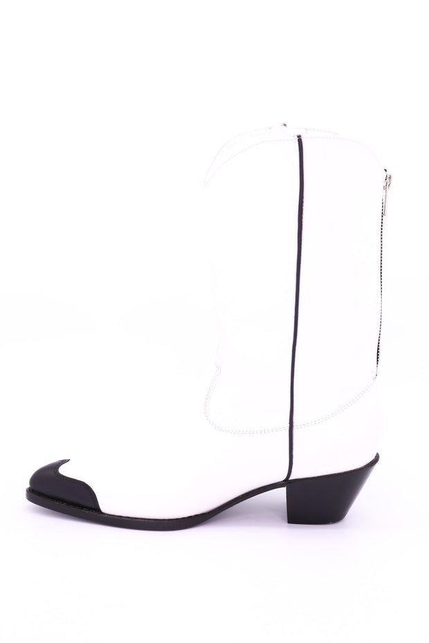 BLACK WHITE CLEAN COWBOY BOOTS CHARLY - sustainably made MOMO NEW YORK sustainable clothing, boots slow fashion