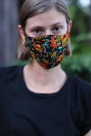 CHIFFON EMBROIDERED FACE MASK MARLA - sustainably made MOMO NEW YORK sustainable clothing, offerfm slow fashion