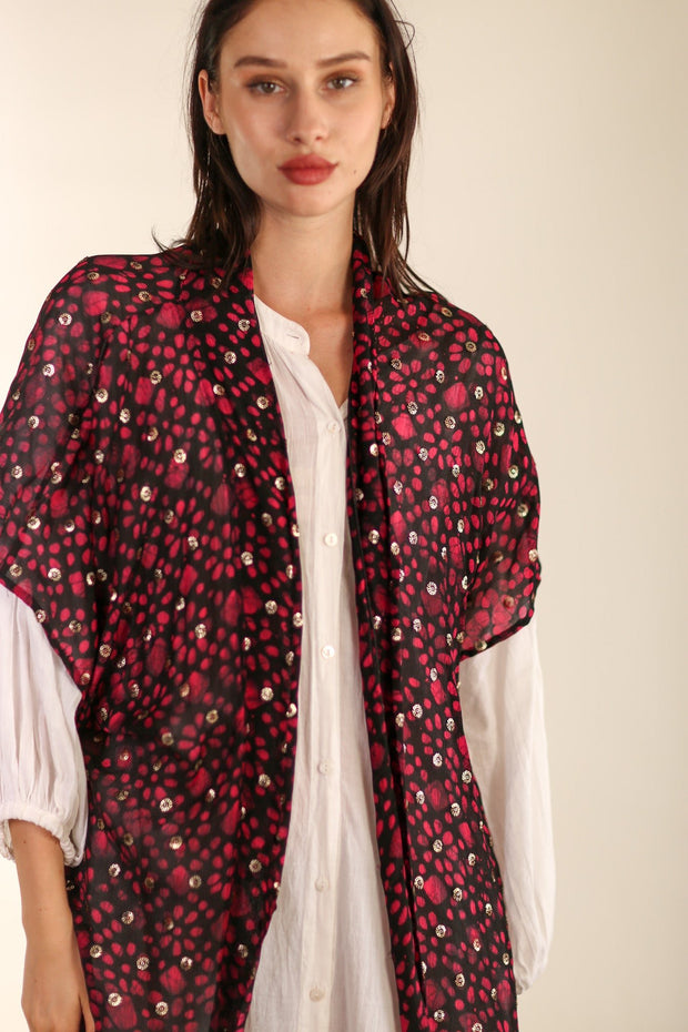 CHIFFON SILK KIMONO DENIA - sustainably made MOMO NEW YORK sustainable clothing, slow fashion