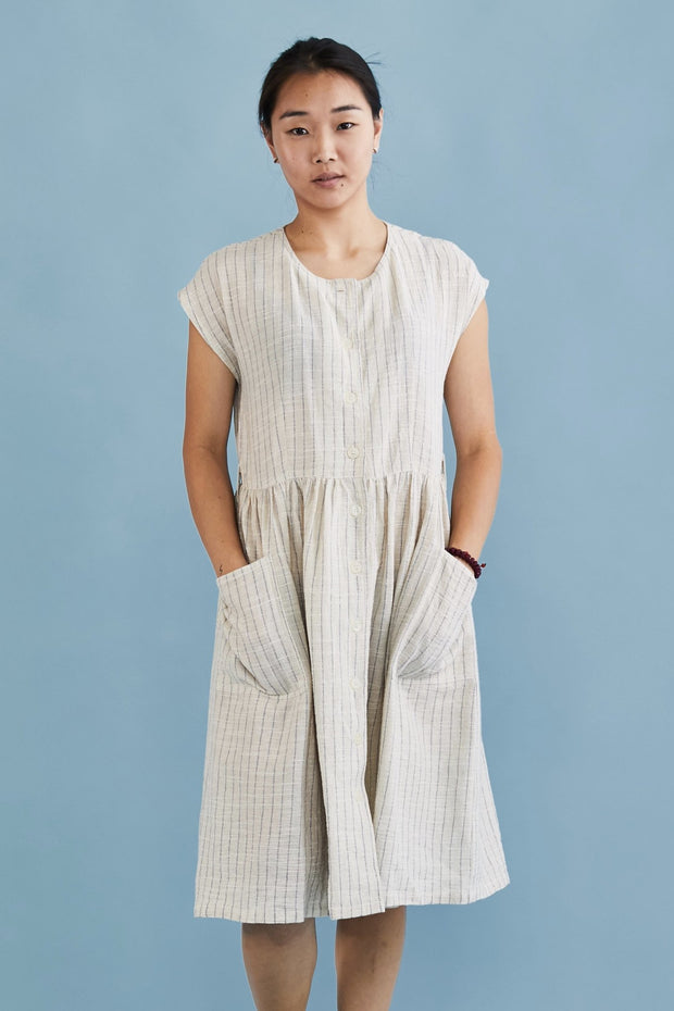 COTTON DRESS HEIDI - sustainably made MOMO NEW YORK sustainable clothing, kaftan slow fashion