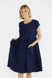 COTTON DRESS HEIDI - sustainably made MOMO NEW YORK sustainable clothing, kaftan slow fashion