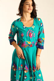 COTTON EMBROIDERED DRESS NELI - sustainably made MOMO NEW YORK sustainable clothing, dress slow fashion