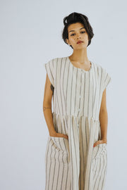 COTTOn LINEN DRESS HEIDI - sustainably made MOMO NEW YORK sustainable clothing, kaftan slow fashion