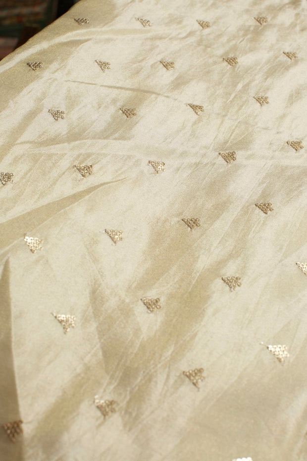 CREAM EMBROIDERED SILK B32-42 - sustainably made MOMO NEW YORK sustainable clothing, fabric slow fashion