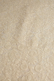 CREAM EMBROIDERED SILK B32-52 - sustainably made MOMO NEW YORK sustainable clothing, slow fashion