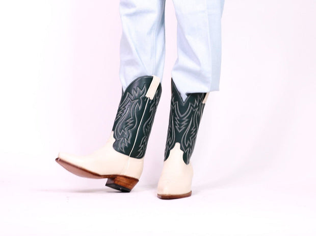 CREME GREEN BOOTS MARJON - sustainably made MOMO NEW YORK sustainable clothing, boots slow fashion