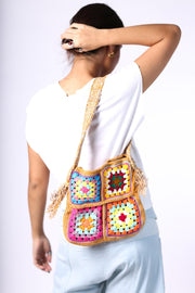 CROCHET SHOULDER CROSS BODY BAG TIBB - sustainably made MOMO NEW YORK sustainable clothing, crochet slow fashion