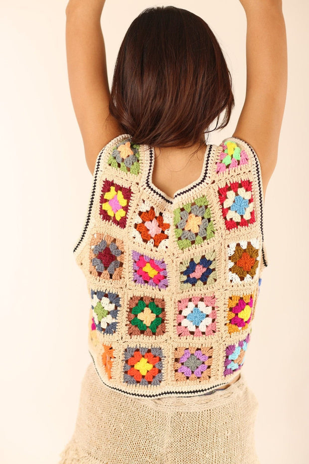 CROCHET VEST JULIE - sustainably made MOMO NEW YORK sustainable clothing, crochet slow fashion