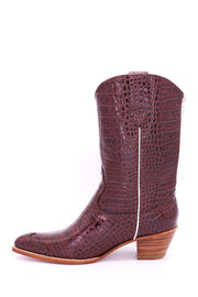 CROCODILE EMBOSSED CLEAN COWBOY BOOTS MICHELLE - sustainably made MOMO NEW YORK sustainable clothing, boots slow fashion