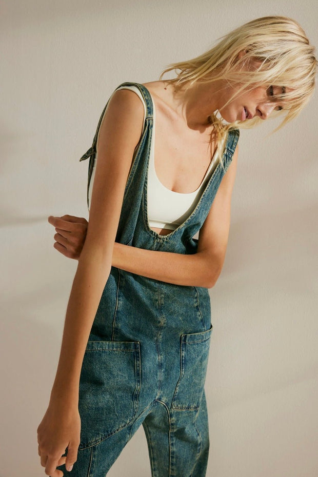 DENIM JUMPSUIT ROMPER CILIA - sustainably made MOMO NEW YORK sustainable clothing, pants slow fashion