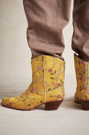 ELOISE EMBROIDERED ANKLE BOOTS - sustainably made MOMO NEW YORK sustainable clothing, boots slow fashion