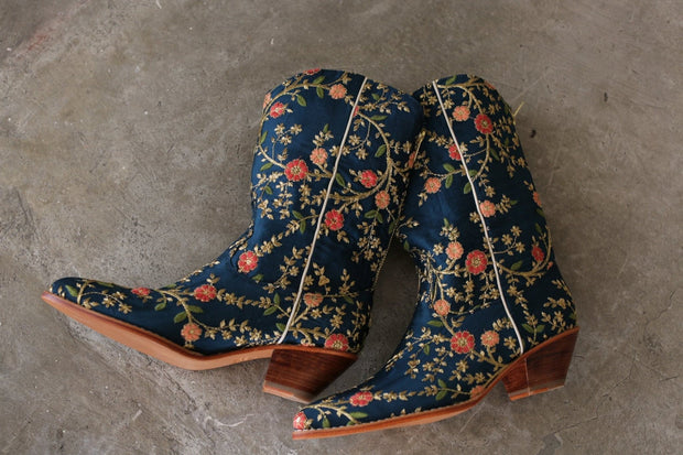 ELOISE EMBROIDERED ANKLE BOOTS X FREE PEOPLE - sustainably made MOMO NEW YORK sustainable clothing, boots slow fashion