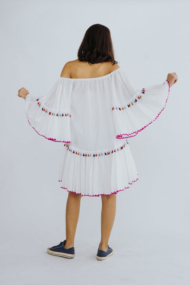 EMBROIDERED DRESS INGRID - sustainably made MOMO NEW YORK sustainable clothing, kaftan slow fashion