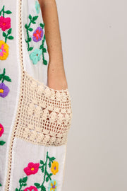 EMBROIDERED DRESS ISABELLE - sustainably made MOMO NEW YORK sustainable clothing, kaftan slow fashion