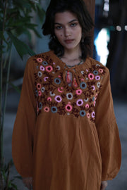 EMBROIDERED DRESS MALIKA - sustainably made MOMO NEW YORK sustainable clothing, kaftan slow fashion