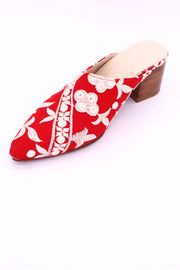 EMBROIDERED HEELED MULES MOMO X ANTHROPOLOGIE - sustainably made MOMO NEW YORK sustainable clothing, mules slow fashion