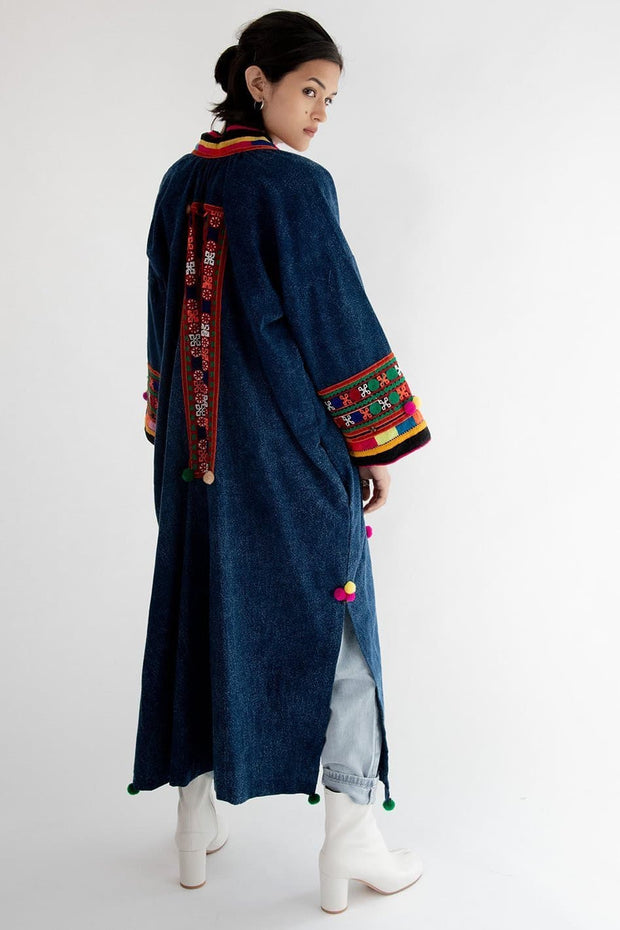 Embroidered Jacket Coat Freddy - sustainably made MOMO NEW YORK sustainable clothing, embroidered slow fashion