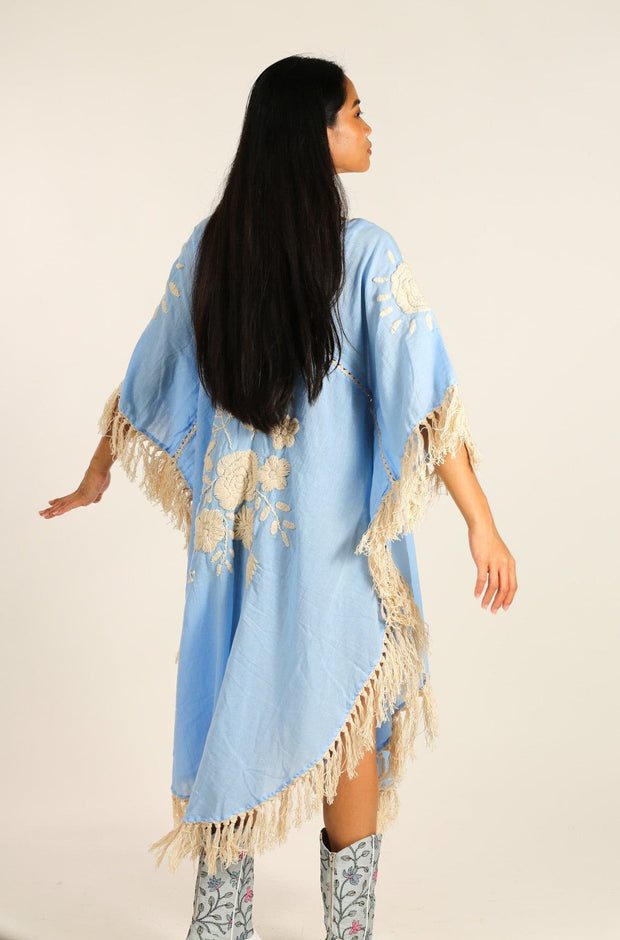 EMBROIDERED KAFTAN CASSI - sustainably made MOMO NEW YORK sustainable clothing, kaftan slow fashion