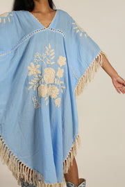 EMBROIDERED KAFTAN CASSI - sustainably made MOMO NEW YORK sustainable clothing, kaftan slow fashion