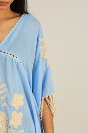 EMBROIDERED KAFTAN CASSI - sustainably made MOMO NEW YORK sustainable clothing, kaftan slow fashion