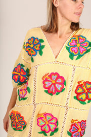 EMBROIDERED KAFTAN DRESS JOSIN - sustainably made MOMO NEW YORK sustainable clothing, kaftan slow fashion