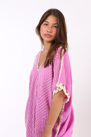 EMBROIDERED KAFTAN DRESS MALIA - sustainably made MOMO NEW YORK sustainable clothing, kaftan slow fashion