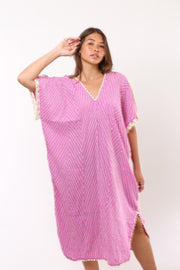 EMBROIDERED KAFTAN DRESS MALIA - sustainably made MOMO NEW YORK sustainable clothing, kaftan slow fashion