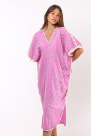 EMBROIDERED KAFTAN DRESS MALIA - sustainably made MOMO NEW YORK sustainable clothing, kaftan slow fashion