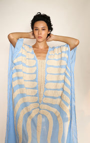 EMBROIDERED KAFTAN MARIE CLAIRE - sustainably made MOMO NEW YORK sustainable clothing, kaftan slow fashion