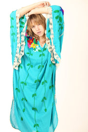 EMBROIDERED KAFTAN NATALIE - sustainably made MOMO NEW YORK sustainable clothing, resort2023 slow fashion