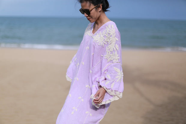 EMBROIDERED KAFTAN NATALIE - sustainably made MOMO NEW YORK sustainable clothing, kaftan slow fashion