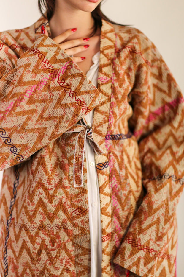 EMBROIDERED KIMONO LIUSA - sustainably made MOMO NEW YORK sustainable clothing, slow fashion