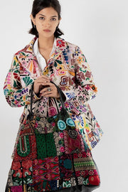 Embroidered Patchwork Bag Damia - sustainably made MOMO NEW YORK sustainable clothing, samplesale1022 slow fashion