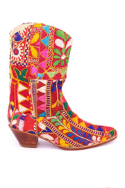 EMBROIDERED PATCHWORK BOOTS SAMSARA - sustainably made MOMO NEW YORK sustainable clothing, boots slow fashion