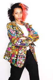 EMBROIDERED PATCHWORK JACKET FRIDA - sustainably made MOMO NEW YORK sustainable clothing, flashsalenovember22 slow fashion