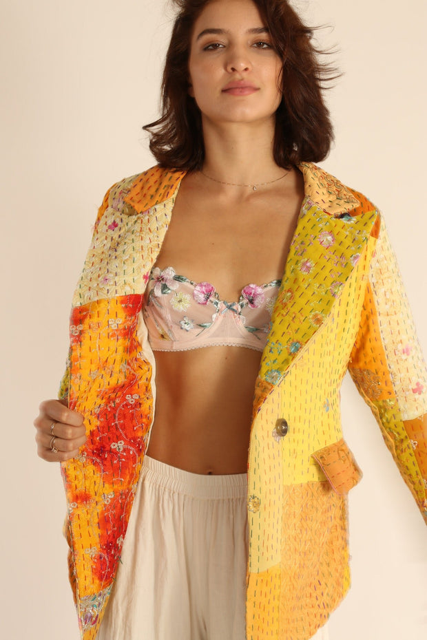 EMBROIDERED PATCHWORK JACKET PENNY - sustainably made MOMO NEW YORK sustainable clothing, Jacket slow fashion