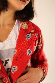 EMBROIDERED PATCHWORK JACKET PENNY - sustainably made MOMO NEW YORK sustainable clothing, Jacket slow fashion