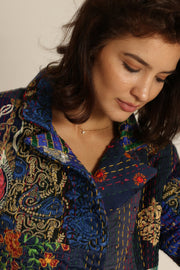 EMBROIDERED PATCHWORK JACKET PENNY - sustainably made MOMO NEW YORK sustainable clothing, Jacket slow fashion