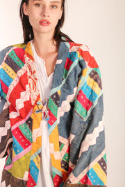 EMBROIDERED PATCHWORK KIMONO HILO - sustainably made MOMO NEW YORK sustainable clothing, slow fashion